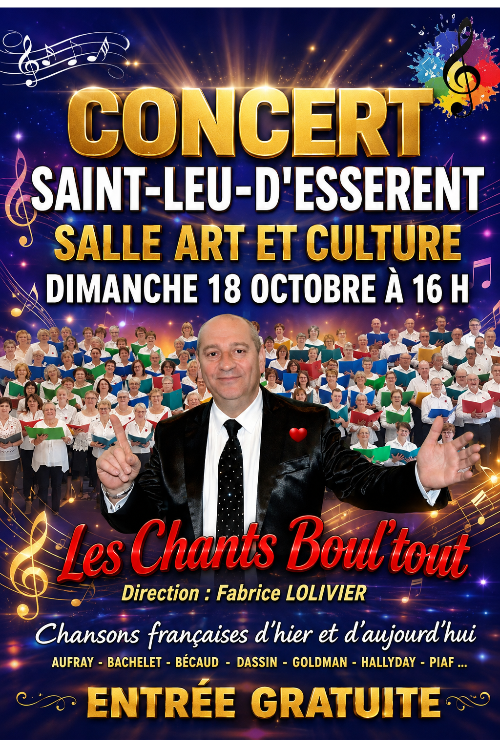 Affiche du concert 2026 des Chants boul'tout à St Leu